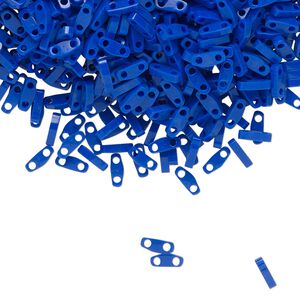 Seed bead, TILA®, glass, pkg/5g, 5x1.2mm quarter tila rectangle, opaque cobalt, (QTL-414).