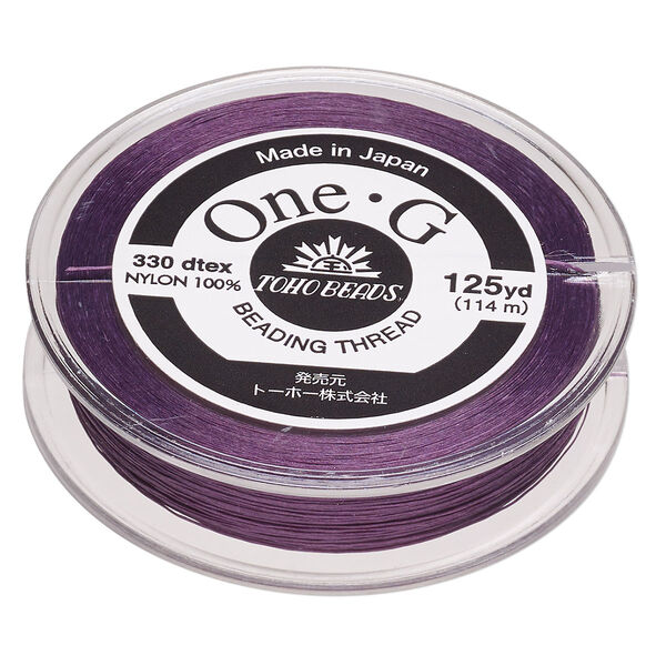 Thread, One-G™, nylon, pkg/125 yards, purple, size 0. image number 0