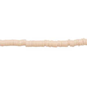 Bead, polymer clay, opaque beige, 3x1mm heishi. Sold per pkg of (2) 15-1/2" to 16" strands.