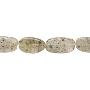 Spotted quartz 1pkg1, hand-cut flat oval bead natural 13 inch 10x6mm-18x9mm