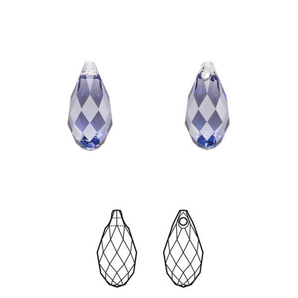 Briolette 24pk tanzanite, Crystal Passions® 13x6.5mm pendant drop 6010 image number 0