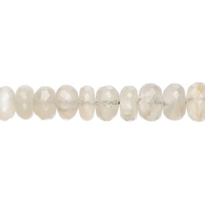 Grey moonstone 1pkg1, hand-cut faceted rondelle bead natural 15 inch graduated 5x3mm-9x6mm