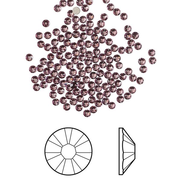 Flat back 1440pk iris foil back, Swarovski® 1.7-1.9mm rose round SS5 2058 image number 0