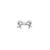 Bead, pewter (tin-based alloy), pkg/1, silver plate, 13x7mm double-sided bow, fits 6mm cube. image number 0