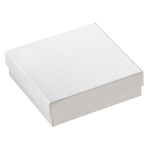 Box 1pkg6, paper and "cotton" filled, white, 3-1/2 x 3-1/2 x 1 inches square