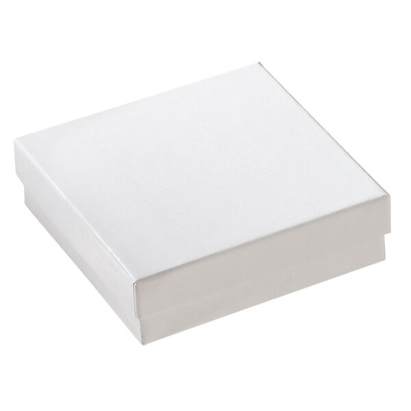 Box 1pkg6, paper and "cotton" filled, white, 3-1/2 x 3-1/2 x 1 inches square image number 0