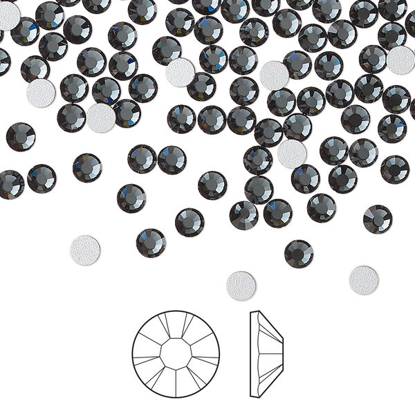 Flat back 144pk light graphite foil back, Preciosa VIVA 12® Czech crystal rhinestone 3-3.2mm chaton rose round SS12 image number 0