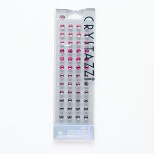 Flat back mix 1pkg48, glass, mixed colors foil back, 4.60-4.80mm round, SS20.