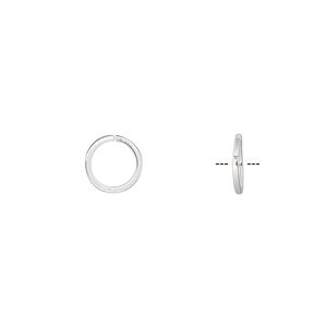Jump ring, sterling silver, 8mm round square wire, 6.3mm inside diameter, 20 gauge. Sold per pkg of 50.