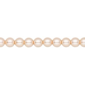 Pearl 500pk peach, Preciosa Czech crystal 5mm round