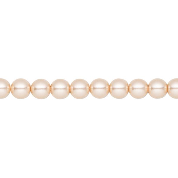 Pearl 500pk peach, Preciosa Czech crystal 5mm round image number 0