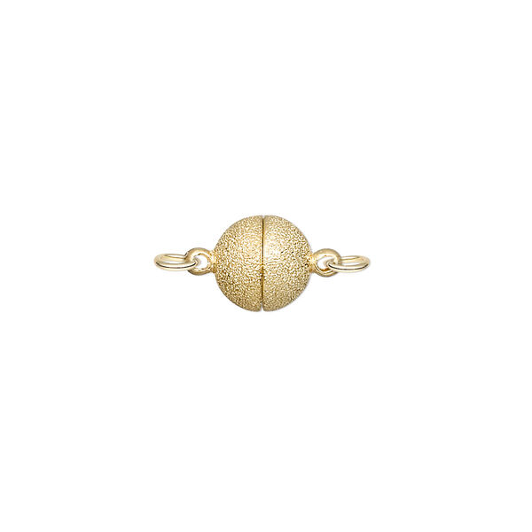 Clasp, magnetic, "vermeil," 7.5mm stardust round. Sold individually. image number 0