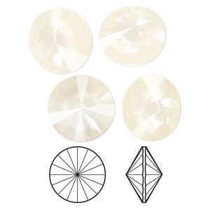 Chaton 4pk crystal linen ignite, Crystal Passions® 14mm rivoli 1122