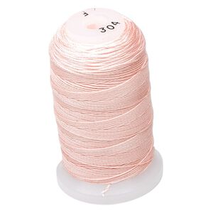Thread, Purely Silk™, pink, size F. Sold per 140-yard spool.