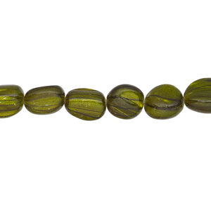 Mother-of-pearl shell 1pkg1, pebble bead 14 inch green and black small to medium