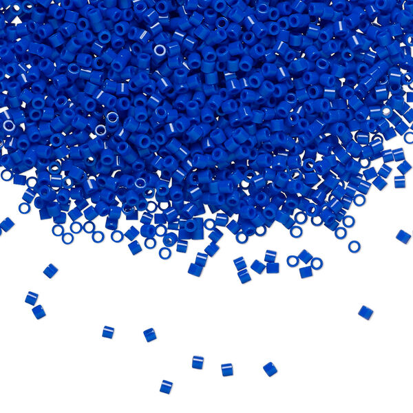 Seed bead, Delica®, glass, pkg/7.5g, #15 round, opaque cobalt (DBS-0726). image number 0
