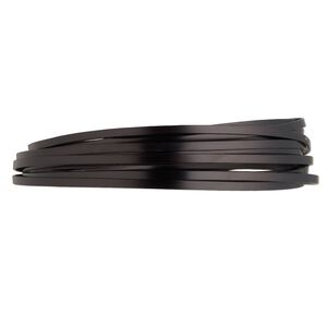 Wire, anodized aluminum, black, 3.5x1mm flat, 16 gauge. Sold per pkg of 18 feet.