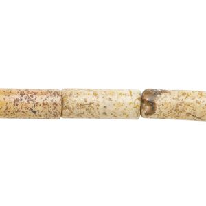 Picture jasper 1pkg1, tube bead natural 15.5-16 inch 18x7mm