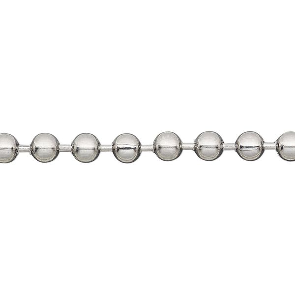 Chain, Almost Jewelry™, stainless steel, 4.5mm ball. Sold per 50-foot spool. image number 0