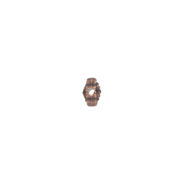 Bead, antique copper-plated "pewter" (zinc-based alloy), 7x7mm double-sided flat flower. Sold per pkg of 100. image number 0