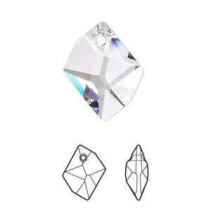 Drop 1pk crystal, Crystal Passions® 20x16mm pendant cosmic 6680