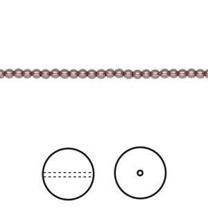 Pearl 100pk burgundy, Crystal Passions® 2mm round 5810