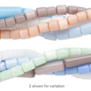 Bead mix, cat's eye glass (fiber optic glass), 4x4mm-15x6mm round tube, economy grade. Sold per (5) 15-inch strands.