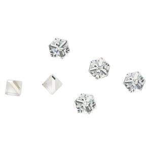 Flat back 6pk crystal foil back, Preciosa Czech crystal rhinestone 6mm cube