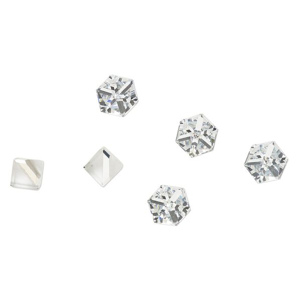 Flat back 6pk crystal foil back, Preciosa Czech crystal rhinestone 6mm cube image number 0
