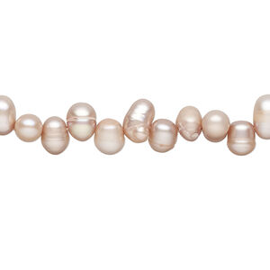 Freshwater pearl 1pkg1, top-drilled rice, 14 inch taupe 5x4mm-7x5mm cultured