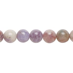 Plum tourmaline 1pkg1, round bead natural 15.5-16 inch 8mm