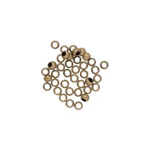 Bead, antique gold-plated brass, 2.5mm micro round. Sold per pkg of 100.