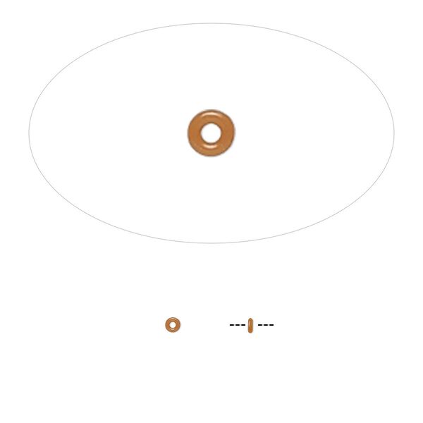 Component, Oh! Ring™, silicone, chocolate brown, 1.5mm round with 0.5mm hole. Sold per pkg of 1,000. image number 0