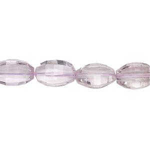 Lavender amethyst 1pkg1, hand-cut faceted oval / faceted puffed oval bead natural 8 inch 12x8mm-15x10mm