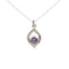Amethyst / sterling silver 1pkg1, marquise drop natural antiqued 13.5x9mm image number 0
