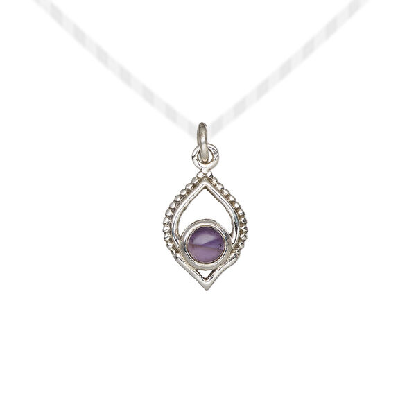 Amethyst / sterling silver 1pkg1, marquise drop natural antiqued 13.5x9mm image number 0