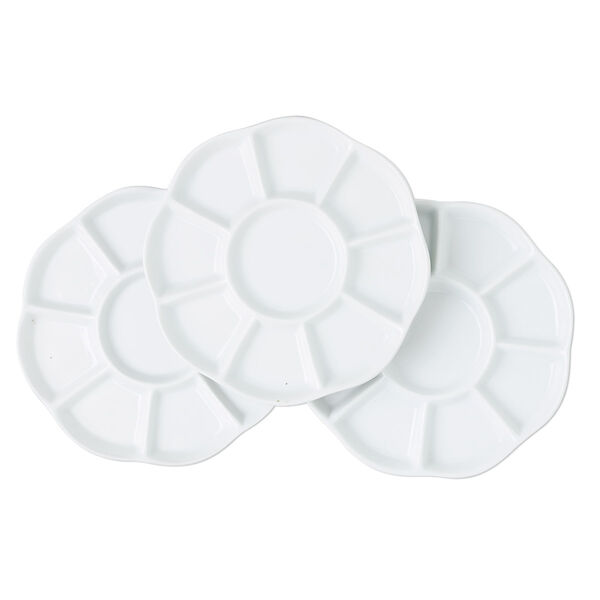 Tray, porcelain, white, 5-1/2 inches. Sold per pkg of 3. image number 0