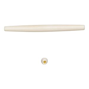 Bead, bone (bleached), white, 89x5mm-89x8mm hand-cut hairpipe, Mohs hardness 2-1/2. Sold per pkg of 12.