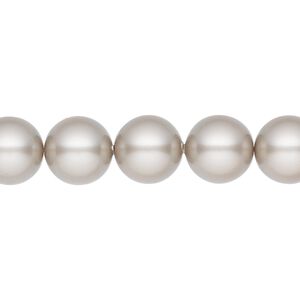 Pearl 25pk platinum, Crystal Passions® 10mm round 5810