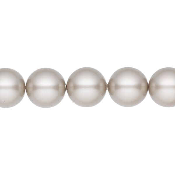 Pearl 25pk platinum, Crystal Passions® 10mm round 5810 image number 0