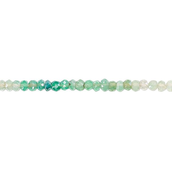 Green onyx 1pkg1, luster hand-cut faceted rondelle bead 13 inch 3x1mm-3x2mm image number 0