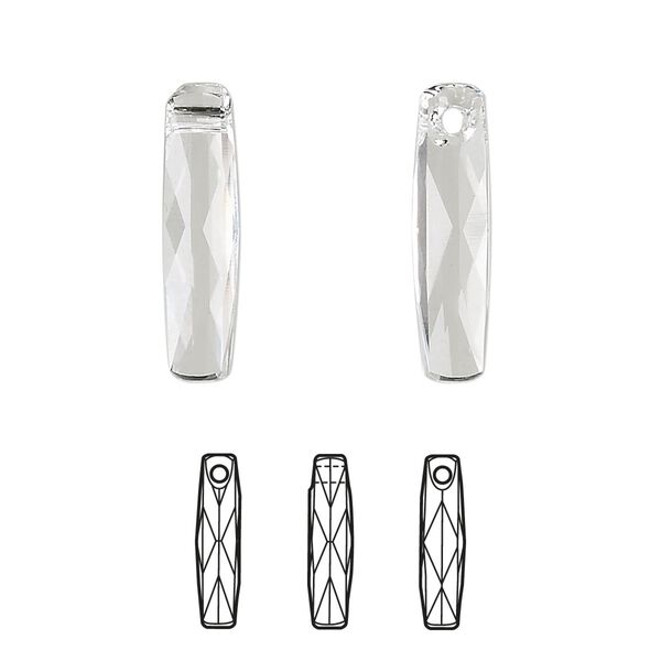 Drop 72pk crystal, Swarovski&reg; 20x5mm pendant column 6460 image number 0
