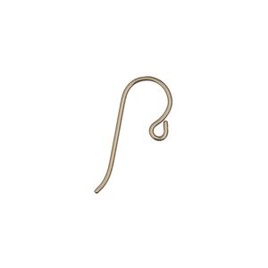 Ear wire, antique brass-plated niobium, 9mm fishhook with open loop, 20 gauge. Sold per pkg of 2 pairs.