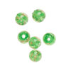 Bead, lampworked glass, clear / green / glow-in-the-dark / gold, 8mm round. Sold per pkg of 6. image number 0