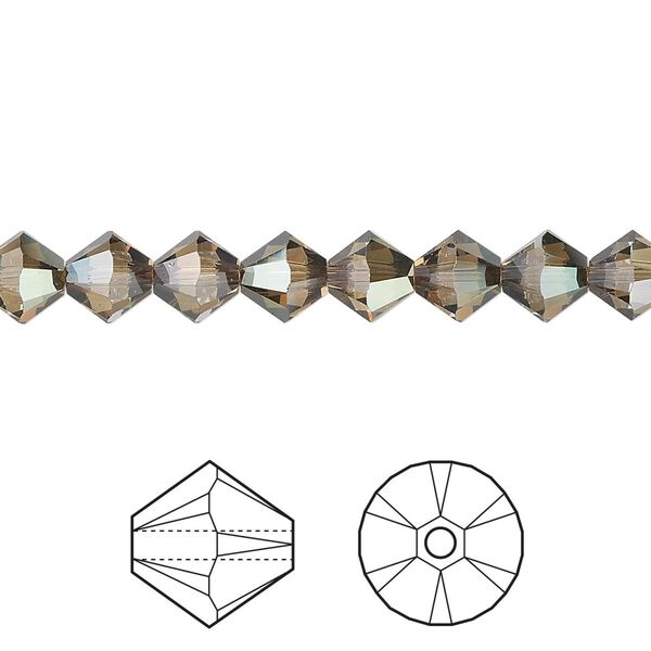 Bead 360pk crystal bronze shade, Swarovski® 6mm bicone 5328 image number 0