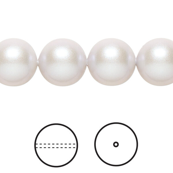 Pearl 10pk iridescent dove grey, Crystal Passions® 12mm round 5810 image number 0