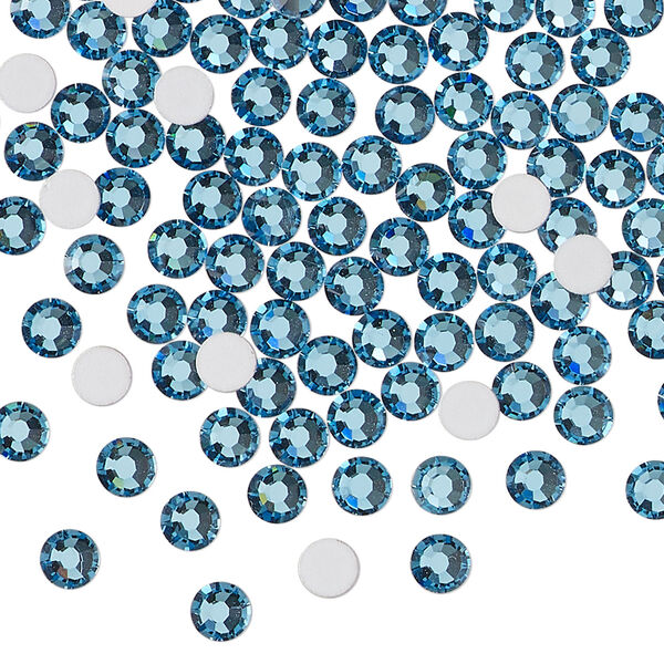 Flat back 1pkg144 Malibu blue foil back, Preciosa MAXIMA Czech crystal rhinestone, 3.8-4.0mm chaton rose round SS16 image number 0