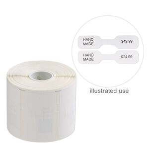 Printer label, SmartLabels™, white, 2-1/32 x 7/16 inch jewelry/butterfly. Sold per pkg of 1,050 tags.