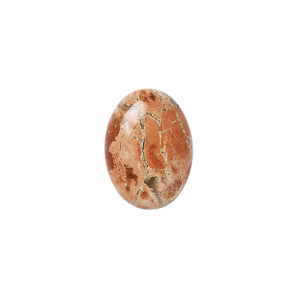 Cabochon, spotted chalcedony (natural), 18x13mm calibrated oval, B grade, Mohs hardness 6-1/2 to 7. Sold individually. image number 0