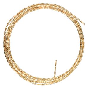 Wire, ParaWire™, gold-finished copper, twisted square, 18 gauge. Sold per 8-foot section.